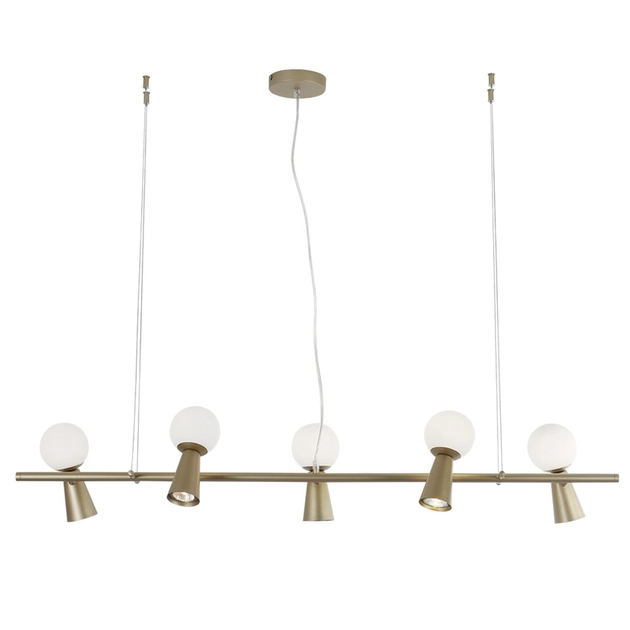 Pendente Aluminio Vidro Dourado Sears