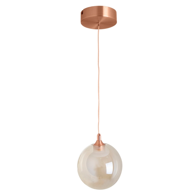 Kit 2 Pendentes Led Metal Acrílico Cobre 3w 3000k Aura
