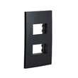 Placa 4x2 Com Suporte Para 2 Modulos Distanciados Preto Ebano