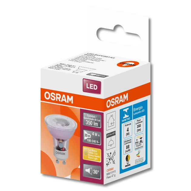 Lampada Dicroica Led Par16 4w 3000k Gu10