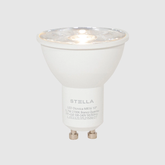 Lampada Led Dicroica Gu10 5,7w 10 Irc95 2700k Evo