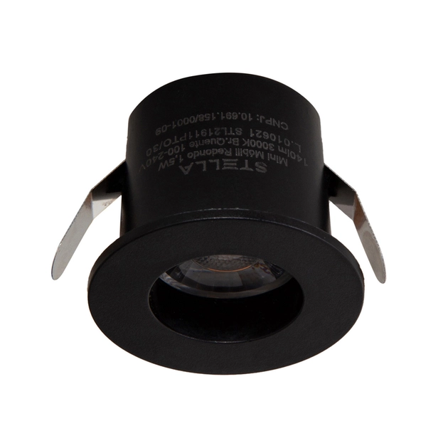 Plafon Led De Embutir Redondo Preto 1,5w 25 3000k Mobili