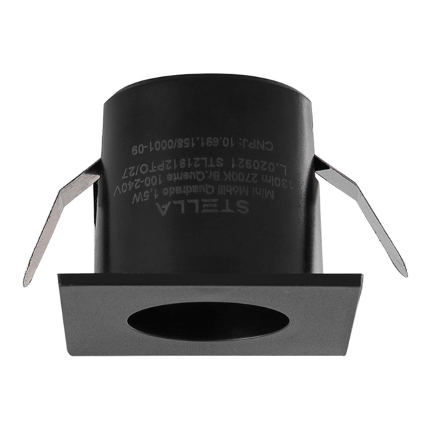 Plafon Led De Embutir Quadrado Preto 1,5w 25 2700k Mobili
