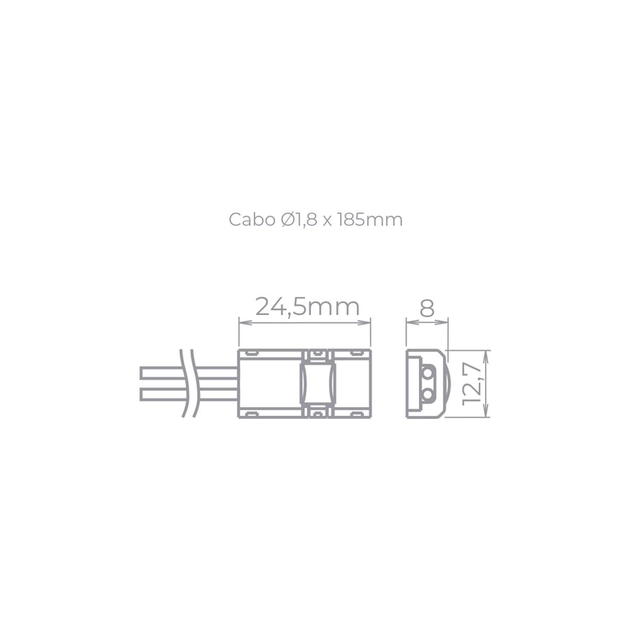 Conector 2 Fios Transparente Para Fita De Led 24v Full