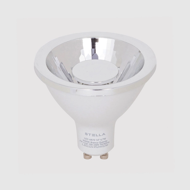 Lampada Led Ar70 Gu10 Pro 4,7w 14 3000k