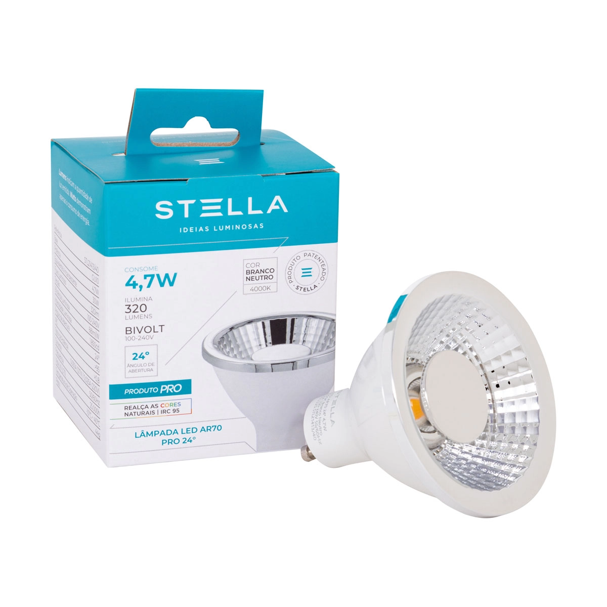 Lampada Led Ar70 Gu10 Pro 4,7w 24 4000k - Yamamura