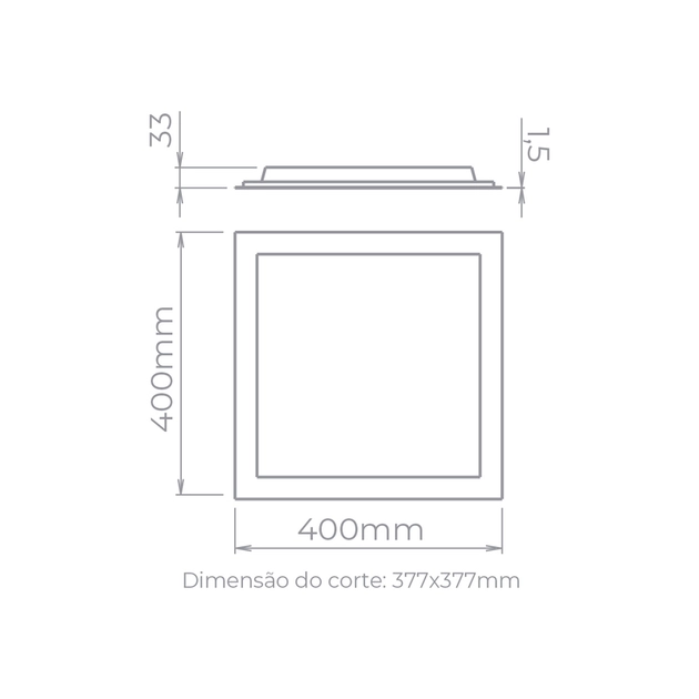 Plafon Led Embutir Quadrado 30w 2400lm Evo