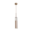 Kit 2 Pendentes Metal Vidro Hilton - DOURADO
