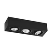 Plafon Sobrepor Retangular Aluminio - PRETO