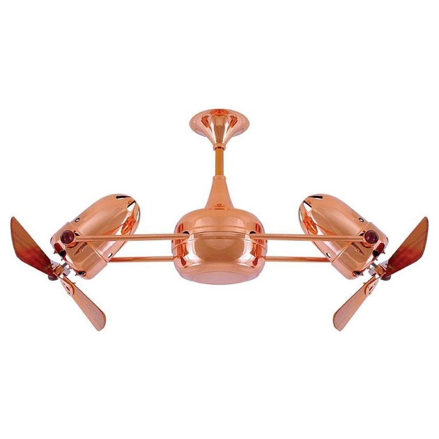 Ventilador De Teto Madeira Aco Cobre 220v Duplo Dinamico