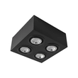 Plafon Sobrepor Quadruplo Par20 7w - PRETO