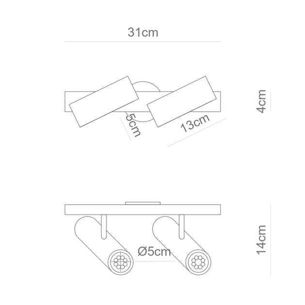 Spot Sobrepor Aluminio Acrilico Dicroica Gu10 Tubo
