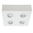 Plafon Sobrepor Quadruplo Orientavel Gu10 7w - BRANCO