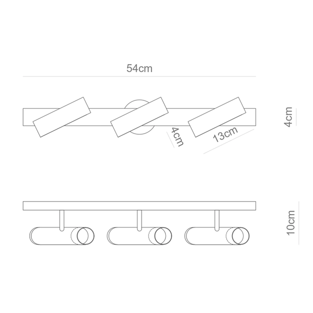 Spot Sobrepor Para Trilhos Tubo Gu10 4w Branco Fosco