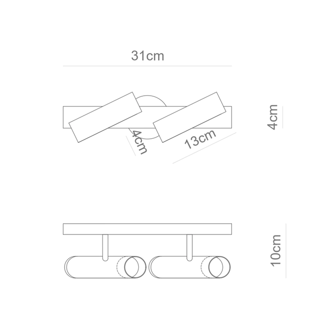 Spot Sobrepor Tubo Aluminio Branco Mini Dicroica Gu10