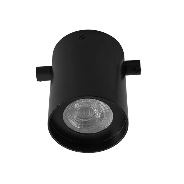 Plafon Sobrepor Redondo Gu10 7w Preto Com 2 Prensa Cabo