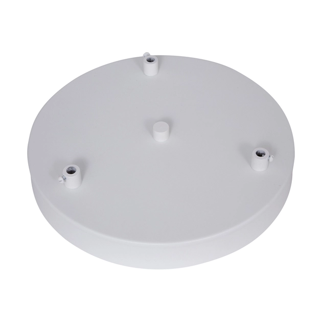 Canopla Redonda Com 3 Furos E Prensa Fio 21cm Branco Fosco