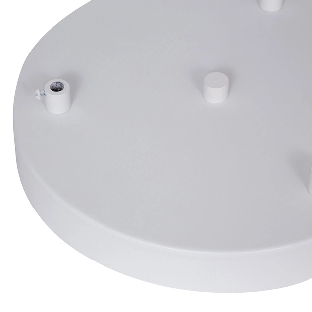 Canopla Redonda Com 3 Furos E Prensa Fio 21cm Branco Fosco