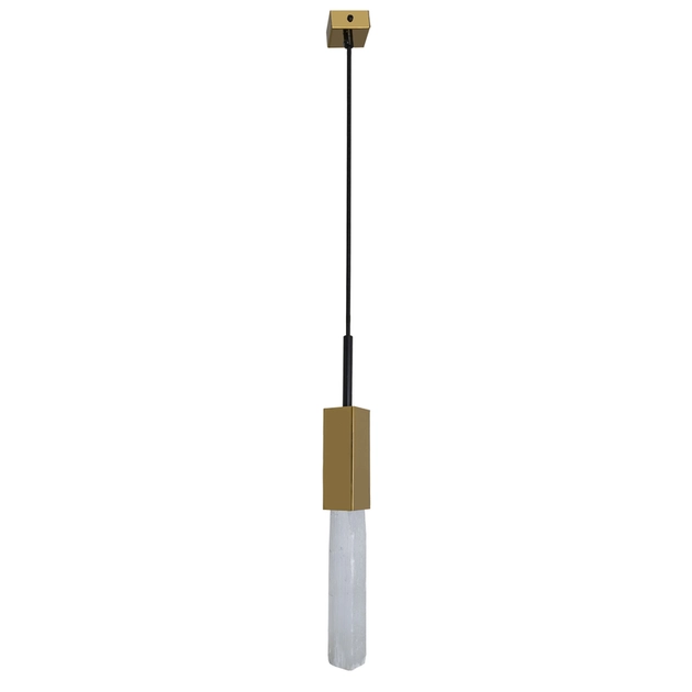 Pendente Cristal De Rocha E Aluminio Dourado