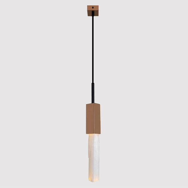 Pendente Cristal De Rocha E Aluminio Rose Gold