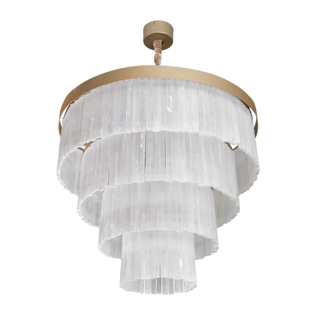 Pendente Cristal E Aluminio Dourado 80cm Felsen