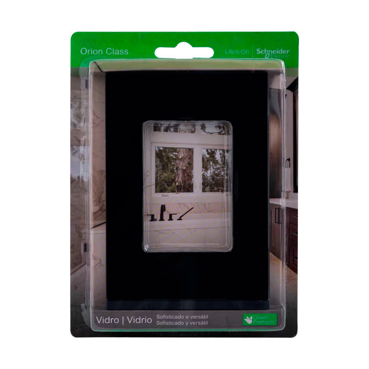 Placa Suporte Orion Class 4x2 3 Postos Glass Vertical Dark - Yamamura