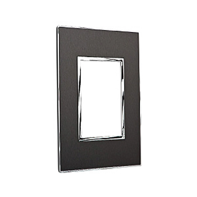 Placa 4x2 3 Postos Quadrados Black Arteor