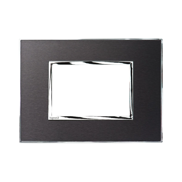 Placa 4x2 3 Postos Quadrados Black Arteor