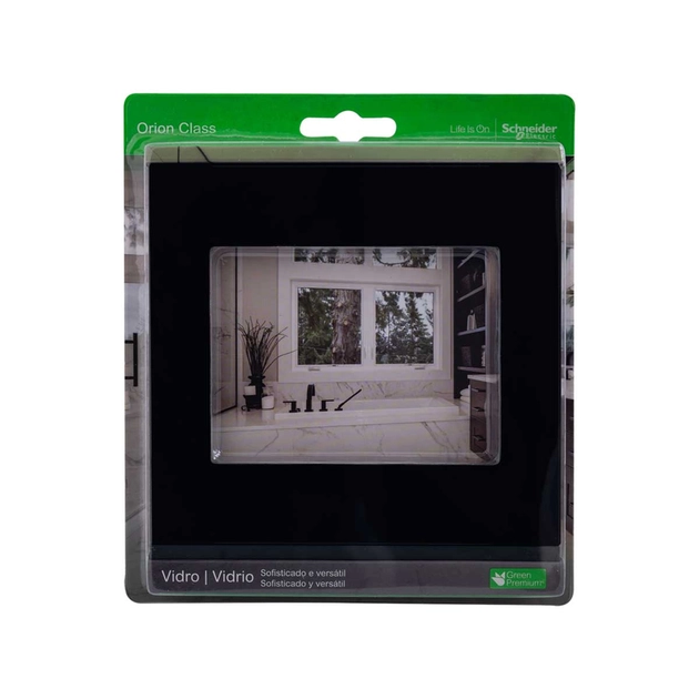 Placa Suporte 4x4 6 Postos Vidro Dark Grafite Orion Class