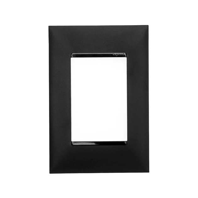 Placa 4x2 Para 3 Modulos Plastico Preto Pial Plus+