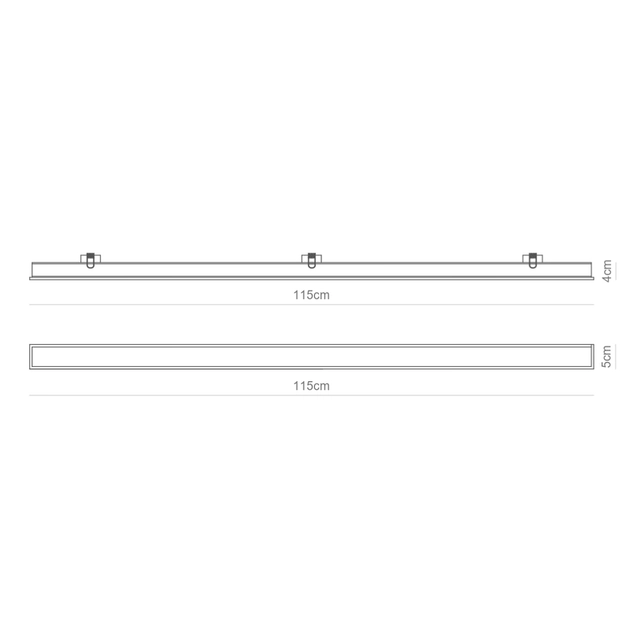 Plafon Led De Embutir Retangular Preto 35,6w New Fit40
