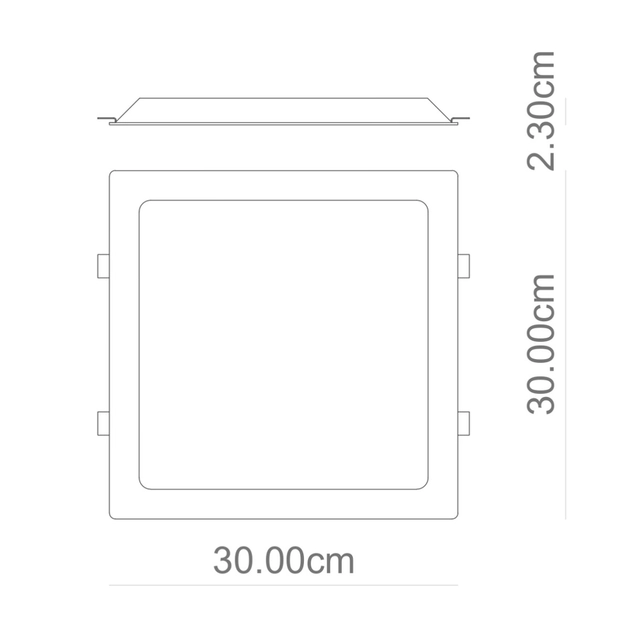 Plafon Led Embutir Branco 24w 3000k