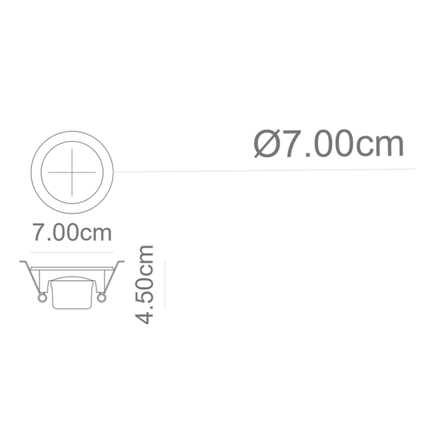 Plafon Led Embutir Redondo Branco 3w 6500k