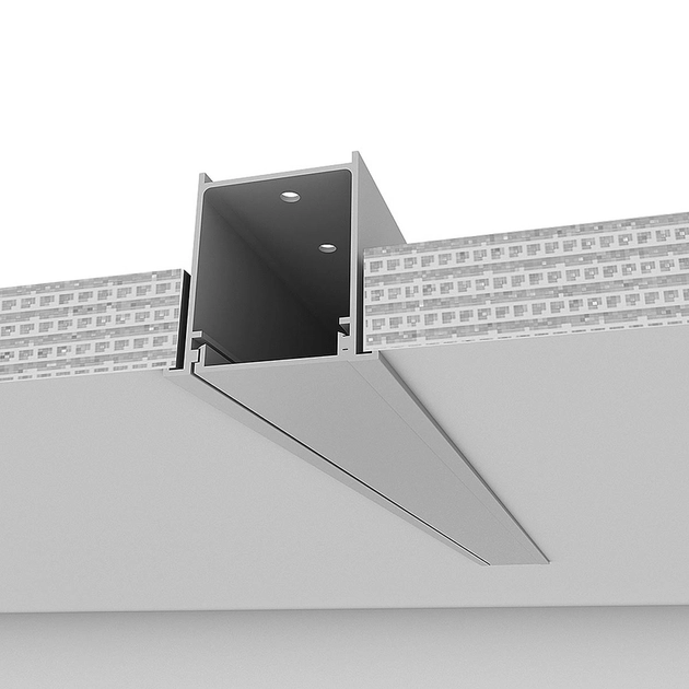 Perfil Embutir Aluminio Branco 300cm Sem Iluminacao Fit40