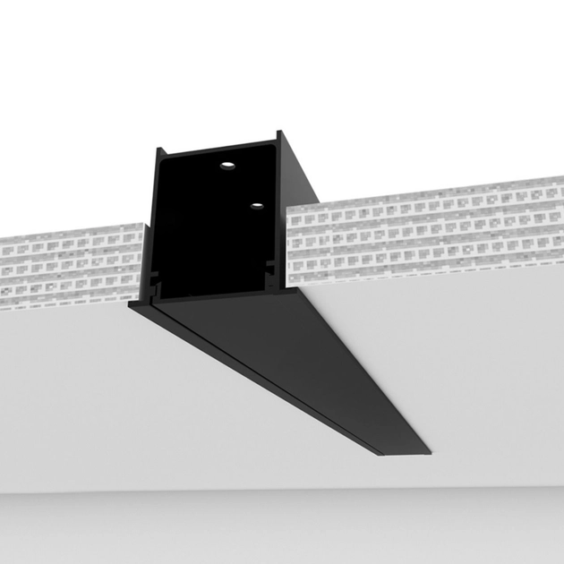 Perfil Embutir Aluminio Preto 250cm Sem Iluminacao Fit40