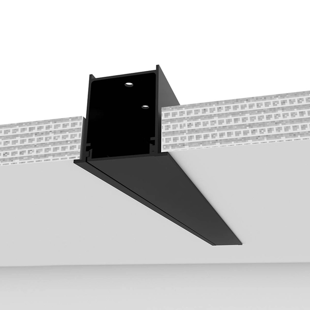 Perfil Embutir Aluminio 300cm Preto Sem Iluminacao Fit40