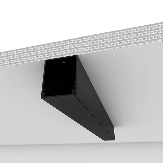 Perfil Sobrepor Aluminio Sem Iluminacao 1m Preto Fit40