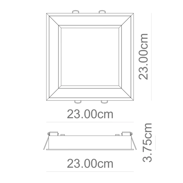 Plafon Led De Embutir Preto 16,8w 3000k Fit Edge