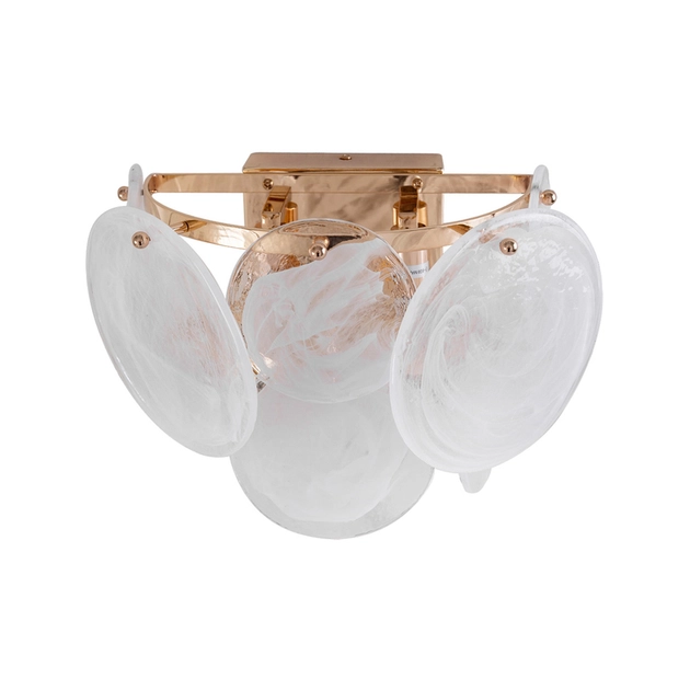 Arandela Metal Vidro Dourado Shell
