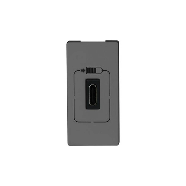 Modulo Tomada Carregador Usb Tipo C 1,5a Cinza Pial Plus+