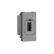 Módulo Tomada Carregador Usb Tipo C 1,5a Cinza Pial Plus+