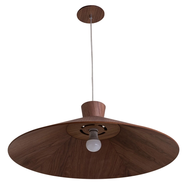 Pendente Conico Madeira Nogueira 64cm