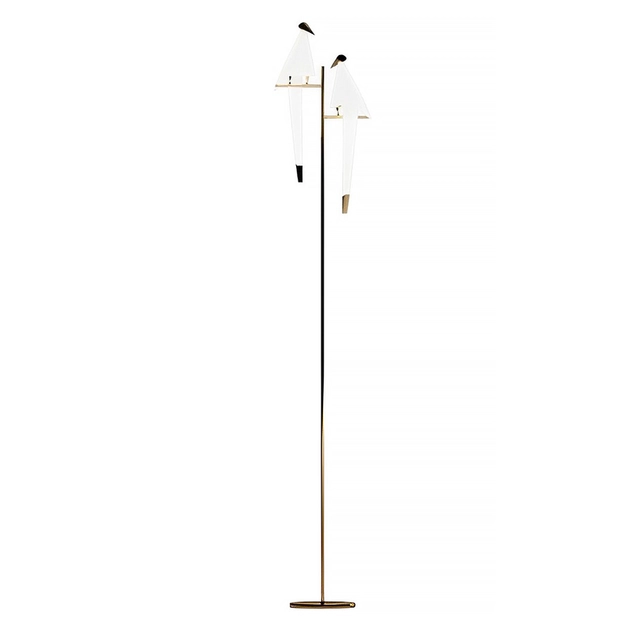 Luminaria De Piso Led Aco Dourado 12w 3000k Lutz