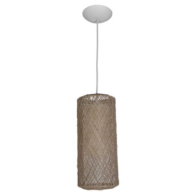 Pendente Juta Rustica Bege E Off White 16cm