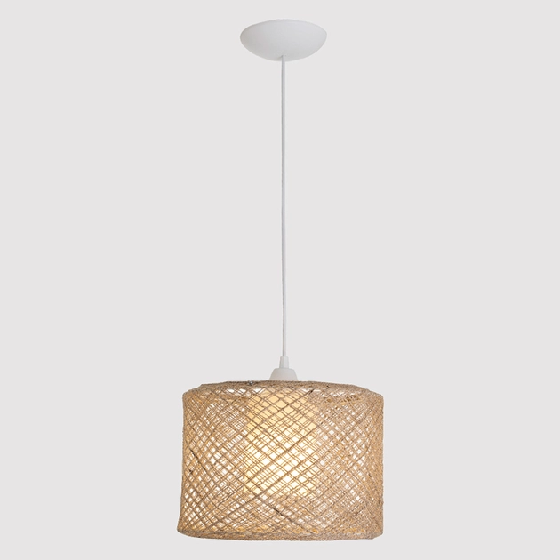 Pendente Juta Rustica Bege E Off White 30cm