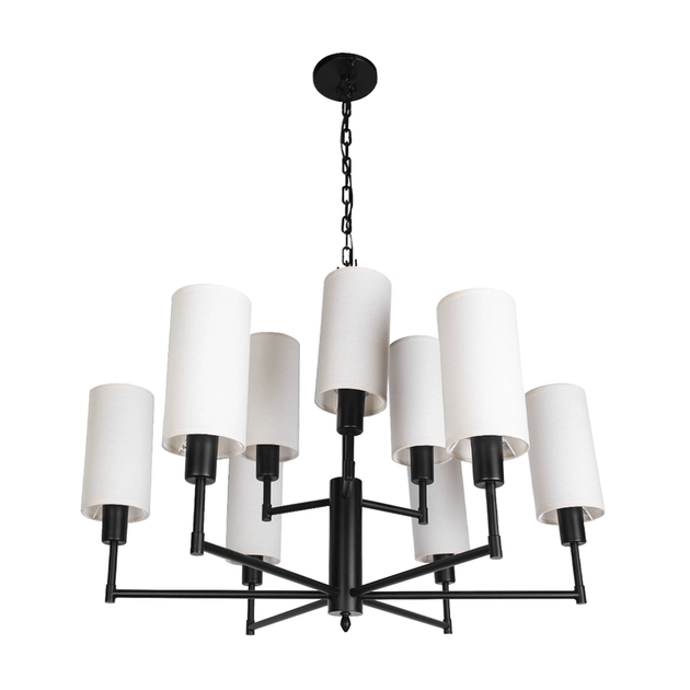 Lustre Aco Aluminio Preto Mantua