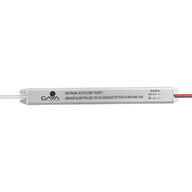 Driver Para Fita Led 12v 24w Prata Slim