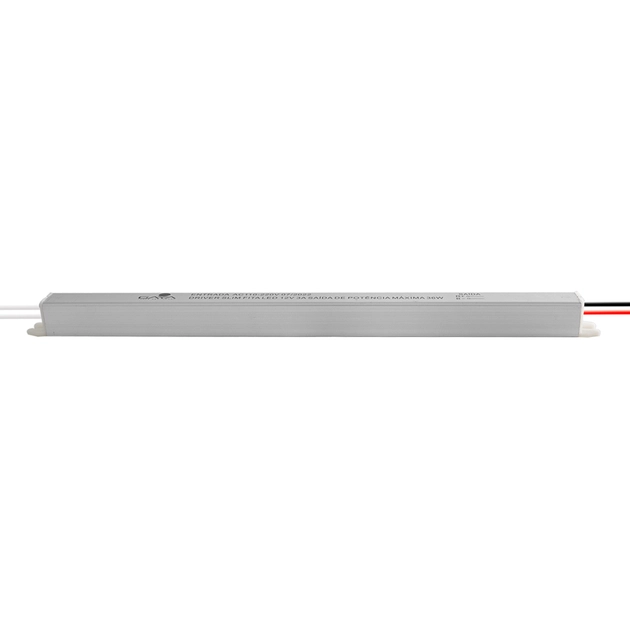 Driver Para Fita Led 12v 36w Prata Slim