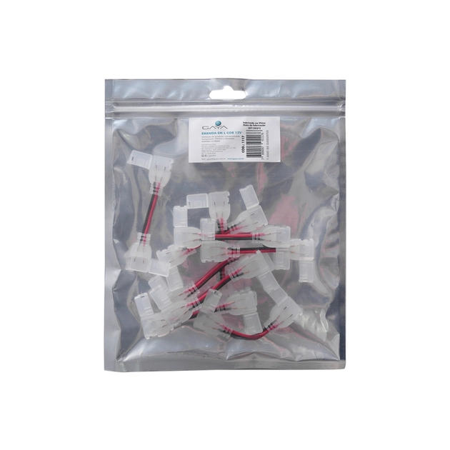 Kit Com 10 Emendas Em L Para Fita De Led Cob 12v