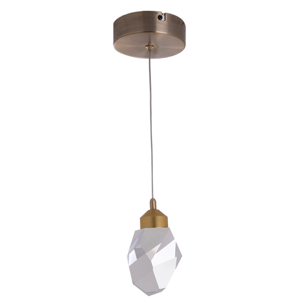 Pendente Led Aluminio Cristal Dourado 3w 3000k Venini